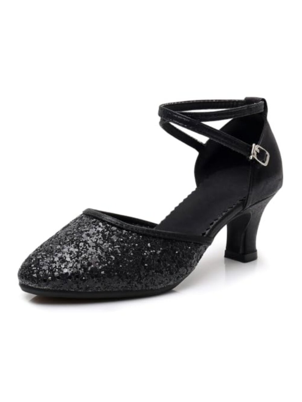 SWDZM Close Toe Ballroom Dance Shoes Women Latin Dancing Heels